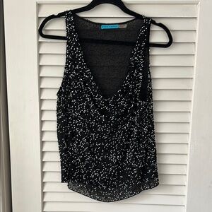 Alice + Olivia Black and Silver Sleeveless Camisole